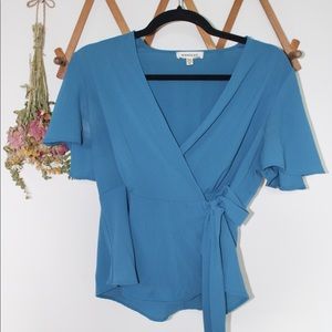 Blue wrap shirt